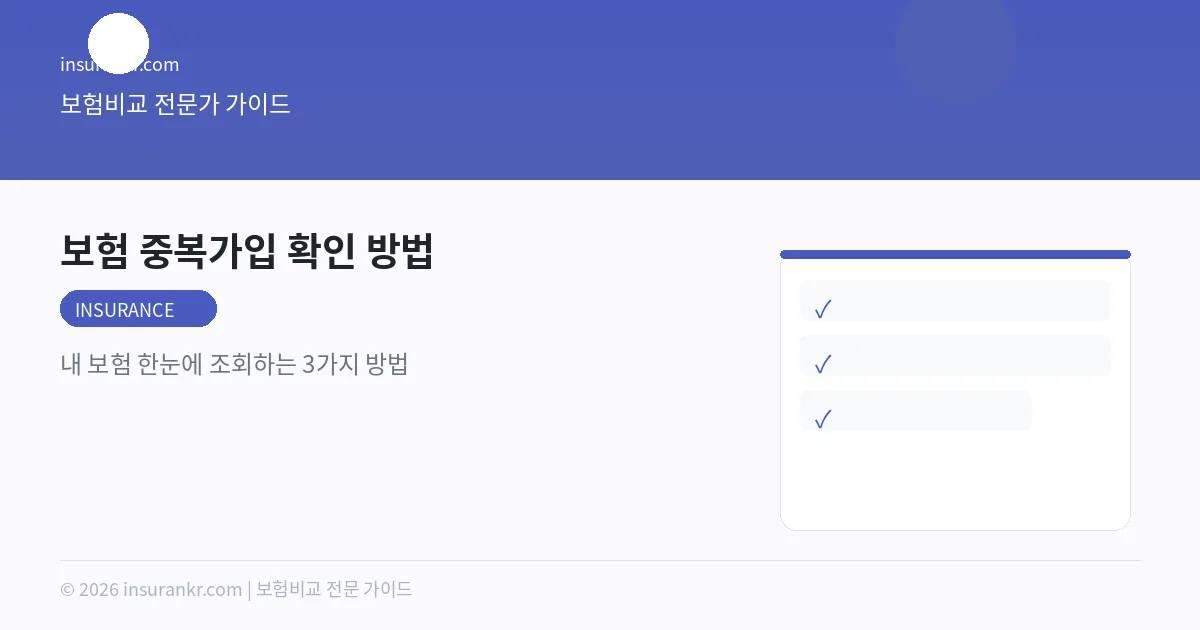 보험 중복가입 확인 방법 — 내 보험 한눈에 조회하는 3가지 방법