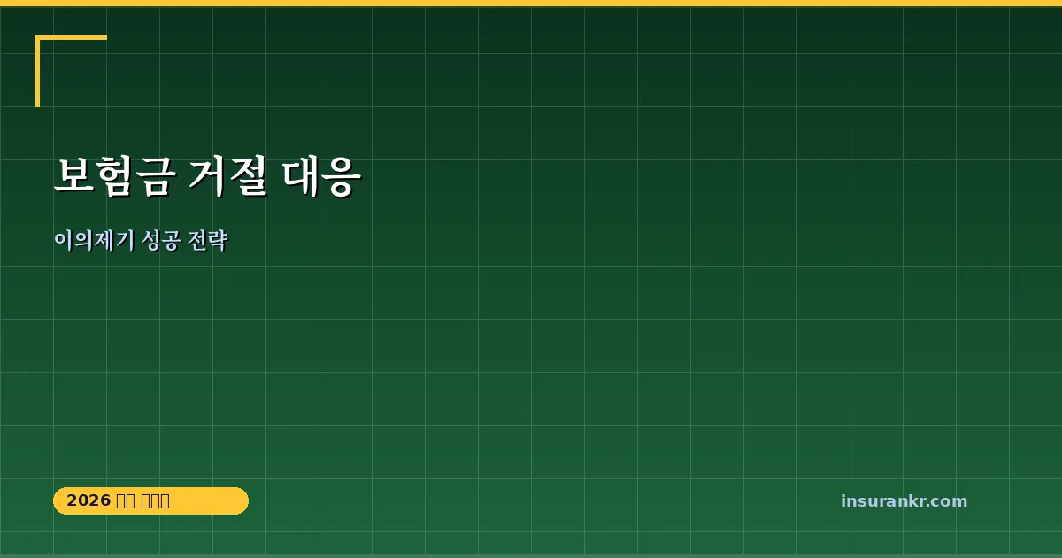 보험금 거절 대응 체크리스트 2026 — 이의제기 성공 전략