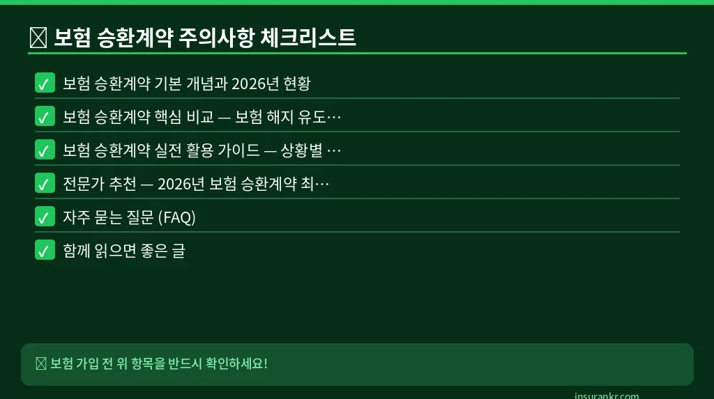 보험 승환계약 주의사항 체크리스트