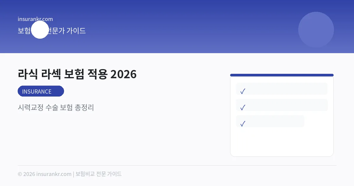 라식 라섹 보험 적용 2026 — 시력교정 수술 보험 총정리