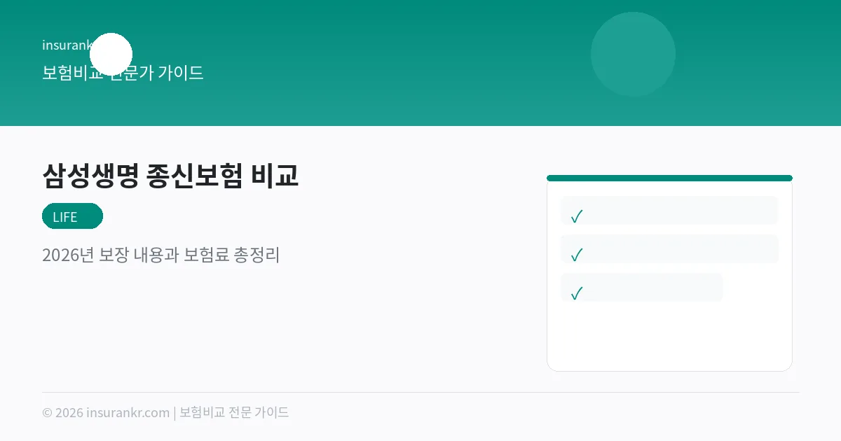 한화생명 종신보험 비교 2026 — 보험료·환급금 분석