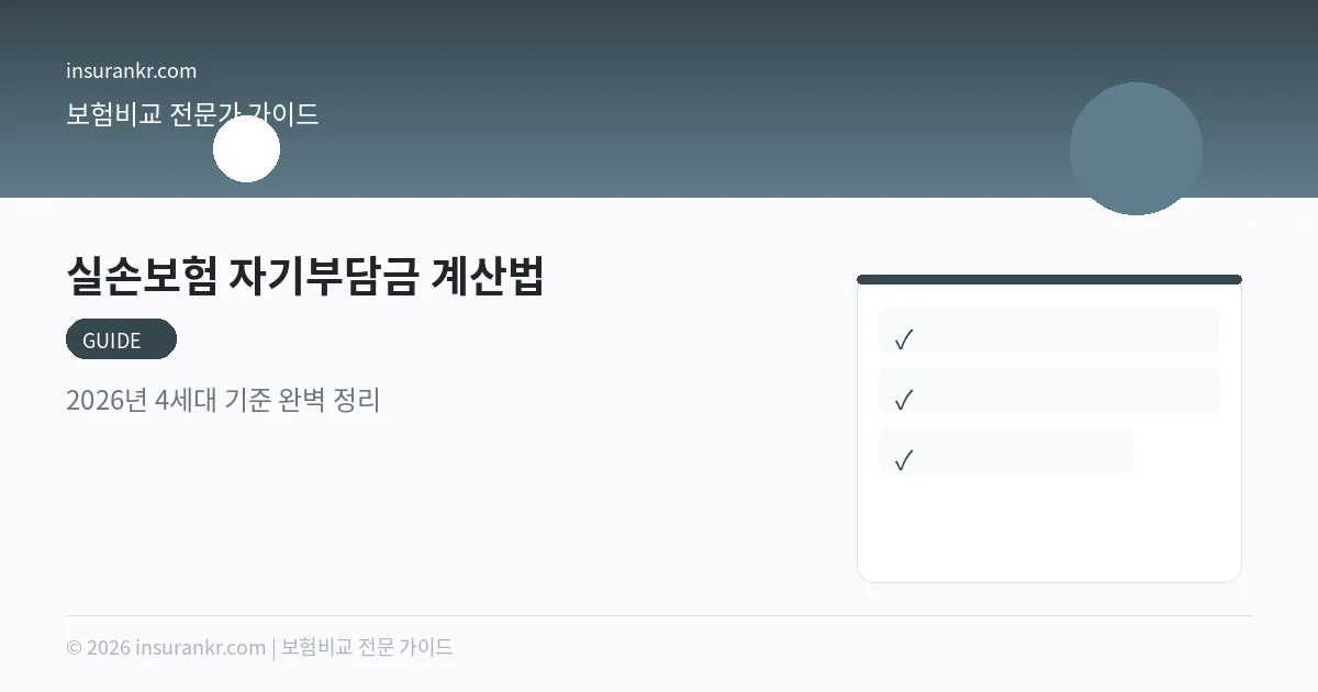 실손보험 자기부담금 계산법 — 2026년 4세대 기준 완벽 정리
